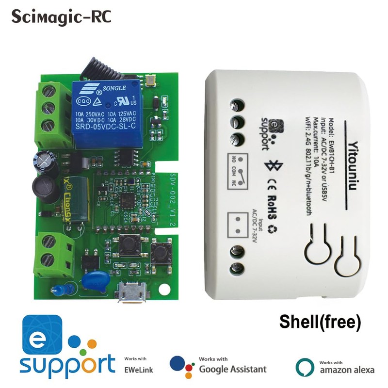 EWeLink 1CH WiFi Smart Switch Point/Self-Locking Relay Switch 7-32V, Mobile
