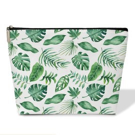 Summer Makeup Bag Small Cosmetic Bag Aesthetic Makeup Bag Green Makeup Bag Small Makeup Pouch for Purse Boho Toiletry Bags for Women Travel Skincare Bag Small Cosmetic Pouch Accessory Bag (JRM619)