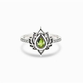 Lotus Ring for Women Lotus Flower Rings Silver Cubic Zircon Lotus Rings Inspirational Rings Non Tarnish Jewelry Gifts for Women Sisters Teen Girls