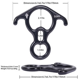 SOB Abseilachter 40KN Abseiler, Climbing, 8 Descenders, Climbing Equipment, Safety Device for Outdoor Recreation, Abseiling, Climbing, Hammock