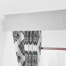 Customized Blackout Curtains Self-Adhesive Simple Valances 100% Light Blocking for Bedroom Living Room Top Window Shade Cover for Home & Apartment (Grayish White, 90" W x 13" L (Pack of 1))