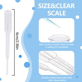 BOROLA 12pcs 0.2ml Plastic Squeeze Transfer Pipettes Suitable Mini Cakes, Children's Painting, Kitchen, Family Day, Party