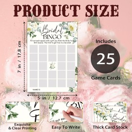 Bridal Shower Games for 25 Guests, Bridal Shower Bingo Game Cards, Funny Wedding Games for Rehearsal Dinner, Cocktail Hour, Couples Wedding Bachelorette Engagement Party Supplies-A15