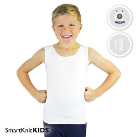 SmartKnitKIDS Compresso-T Deep Pressure Sensory Compression Undershirt - Alternative to Vest (White, Small)