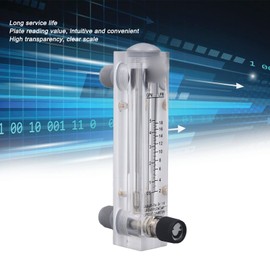 Liquid Flowmeter, Panel Type Water Meter Acrylic Transparent Adjustable Fluid Meter for Measure and Control The Rate of Liquid Medium, 0.5-5GPM