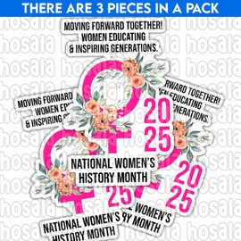 HOSALA National Women’s History Month 2025 Sticker March Women’s History Month Decal International Women's Day Event Decor Feminist Women's Rights Gift Decoration Window Helmet Vehicles