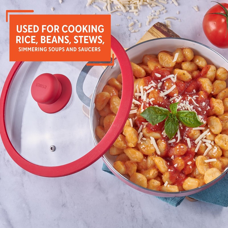IMUSA USA 3.2Qt Red Ceramic Nonstick Caldero (Dutch Oven) with