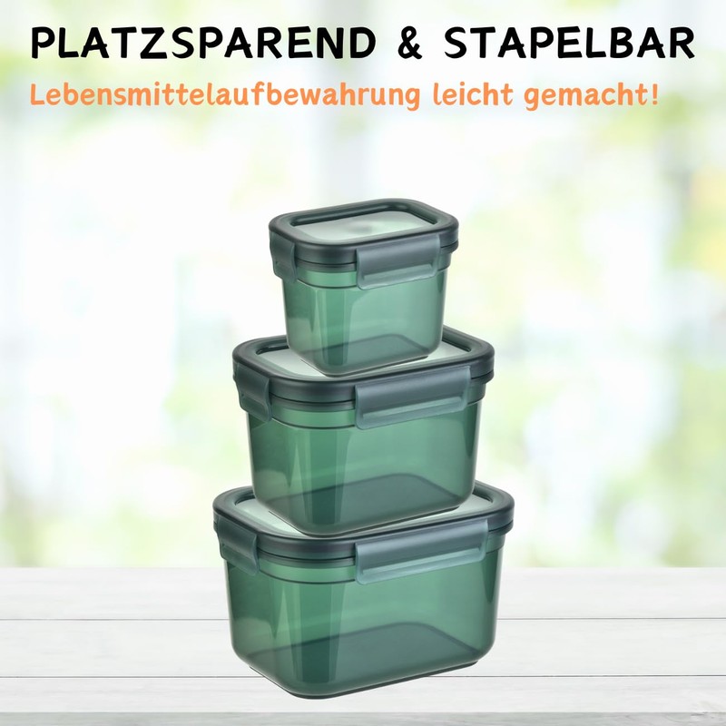 Engelland - Set of 3 Storage Jars with Lids, Airtight,