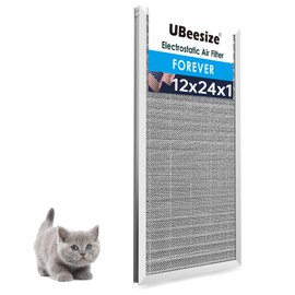UBeesize 12x24x1 Reusable Electrostatic Air Filter HVAC AC Furnace Filter,MERV 8,Washable, Lasts a Lifetime,Permanent Air Filter,Breathe Fresher,Home And Office(Actual Size:11.38x23.38x0.82 Inch)