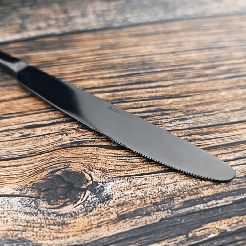 Alata Kate Black Mirror 40-Piece Silverware Set,Service for 8,Stainless Steel