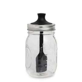 Jarware Silicone Black Basting Brush Lid For Regular Mouth Mason Jars