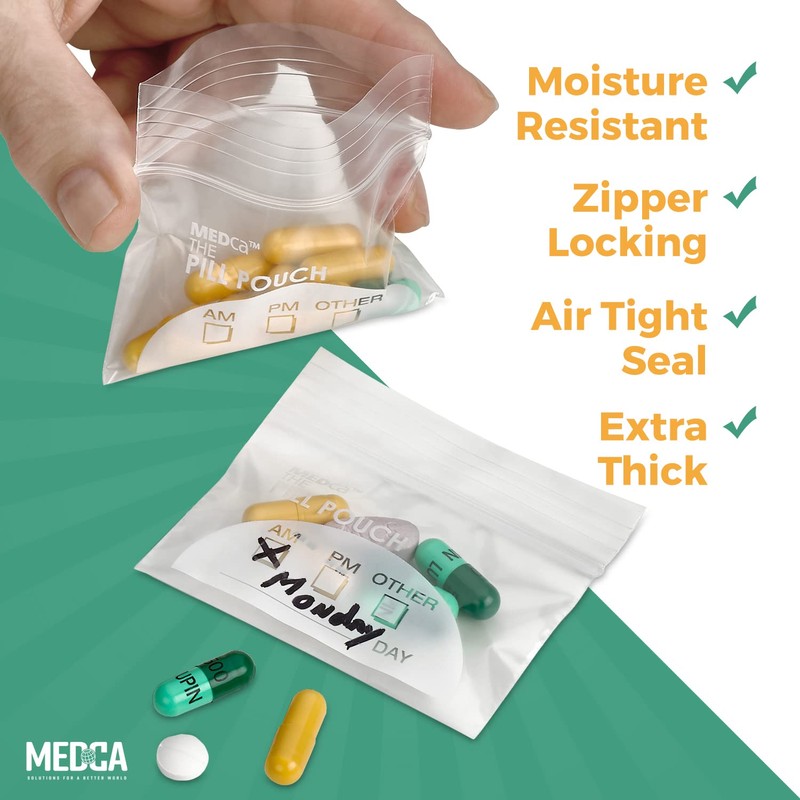 Pill Pouch Bags - (Pack of 100) 3" x 2.75"