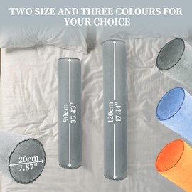 ONTYZZ Inflatable Short Body Pillow, Short Pillow for Bed, Oval Bolster Pillow for Good Sleeping and Back/Neck Support, 1pcs Grey