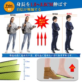 Secret Insole, Height Increased (Physical The Supervision) Thick Sole Insole, Prevents Fatigue, Breathable, Comfortable, Antibacterial, Odor Resistant, Insole, Men's, Women's, Pit Sole, 3 Sizes