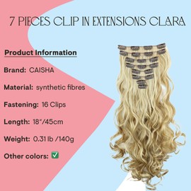 CAISHA XL 18" 7 Pieces Set CLIP IN EXTENSIONS Hairpiece Wavy Blond Mix CE14-1