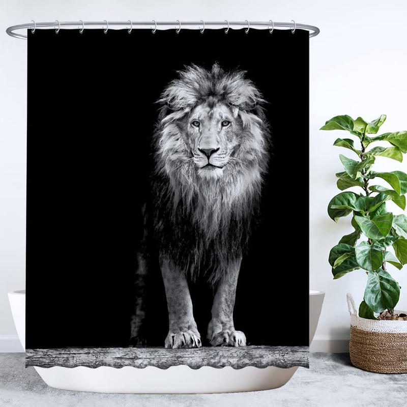 Ulticool Shower Curtain - Lion Head Nature Animals - 180