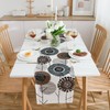 Table Runner Flowers Modern Abstract Table Runner Green Brown Table