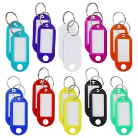 20 PCS Key Tags,Key Rings with Tags,Key Fobs for Luggage, Pets and Office,etc(10 Colors)