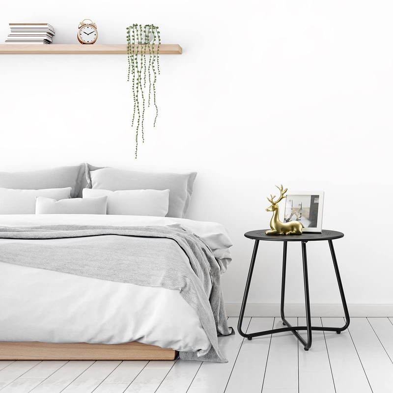 danpinera 2 Outdoor Side Tables with Flower Cut Outs, Weather