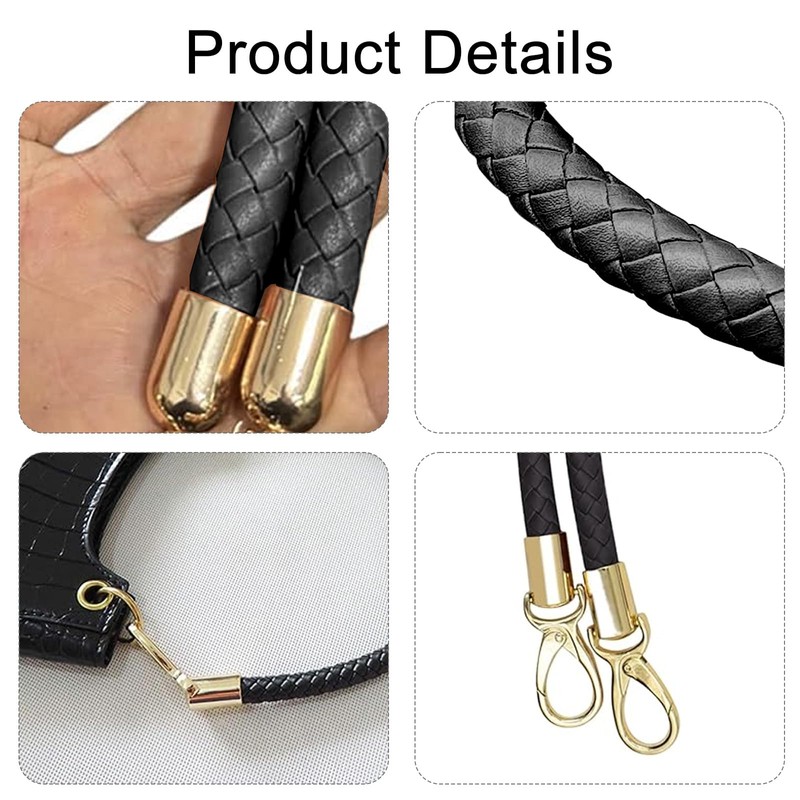 AhhiAboo Pack of 2 Leather Bag Handles, Replacement Bag Strap