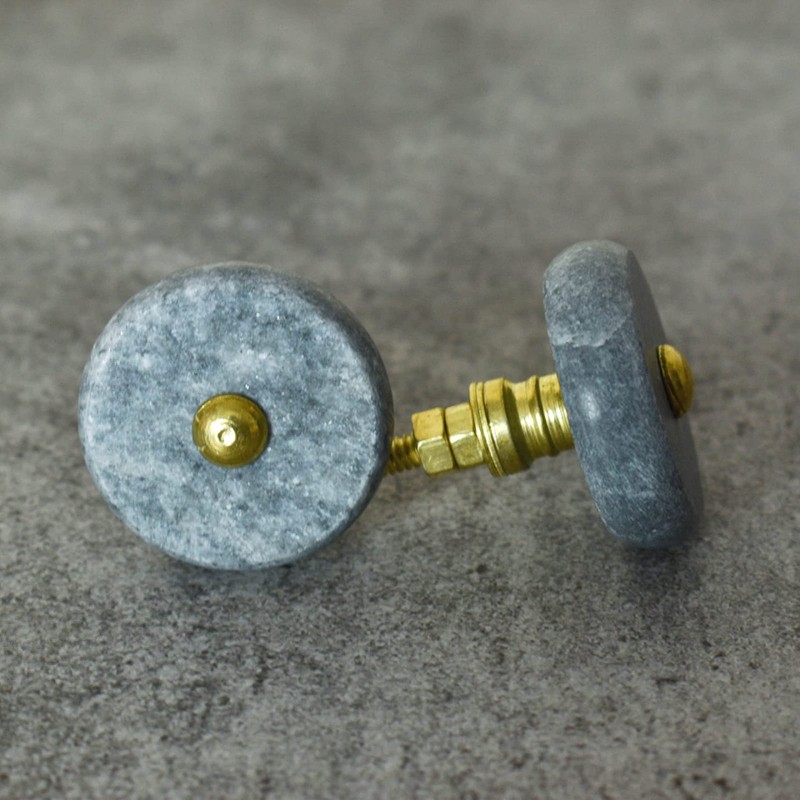ARTISNO Round Marble Brass Knob, Modern Cabinet Knob, Decorative Hardware,