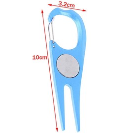 Posio Portable Training Aid Ball Fork Outdoor Green Fork Divot Repair Tool Golf Pitch Golf Divot Tool Golf Pitch Accessories (Black)