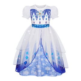 HenzWorld Princess Costume Kids Dress Up Clothes for Girls Princess Dresses Birthday Party Cosplay Playtime Outfits 5-6T
