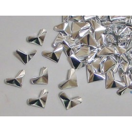 100 Small Paper Origami Hearts. 1 inch Wide Across the Top. Already Made, Ready to Ship (Silver Foil)
