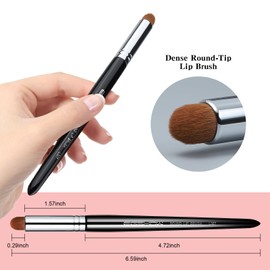 Lip Brush, EIGSHOW Lip Smudge Brush Round head for Gloss Lipstick, Multi-purpose Makeup Blending Applicator, Reusable - Black