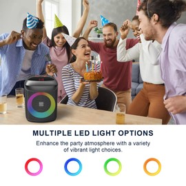 AIMAX Karaoke Machine with Bluetooth and 2 Wireless Microphones for Adults & Kids Singing, Portable Speaker with Mic for Home Outdoor Party, Battery Powered 7-Hour Playtime, Supports Mic/AUX/USB/TF