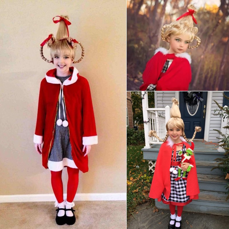 Probeauty Long Blonde Braid Wig for Girls Kids, Christmas Child