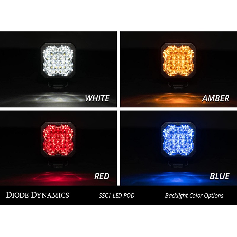 Diode Dynamics SSC1 White Sport Standard LED Pod (pair), Spot