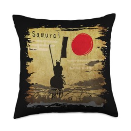 Samurai, Japanese sword, vintage,shogun, Japanese warrior, Throw Pillow