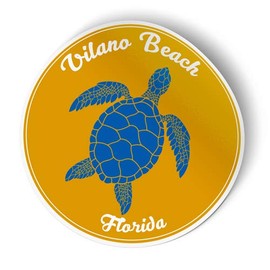Squiddy Vilano Beach Florida Vacation Beach Town - Vinyl Sticker - Large Size (11" high)