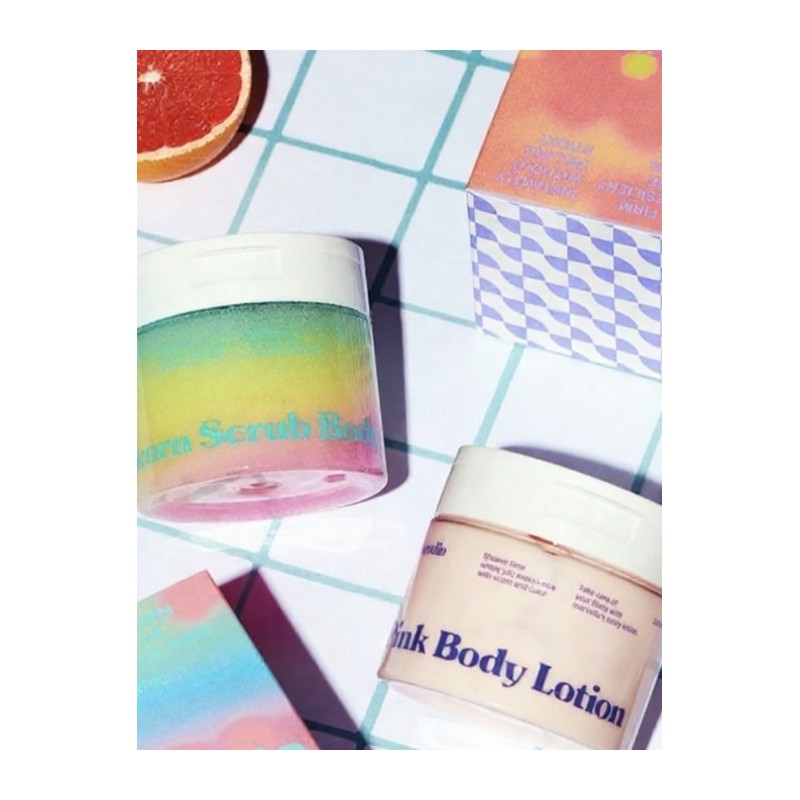 [Set of 2] Pink Body Lotion + Unicorn Scrub &