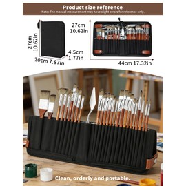 Zuplo 26Pcs Paint Brush Set for Acrylic Painting & Watercolor Brushes, Professional Acrylic Paint Brushes with Assorted Tips and Palette Knife, Art Supplies for Oil, Gouache and Face Painting