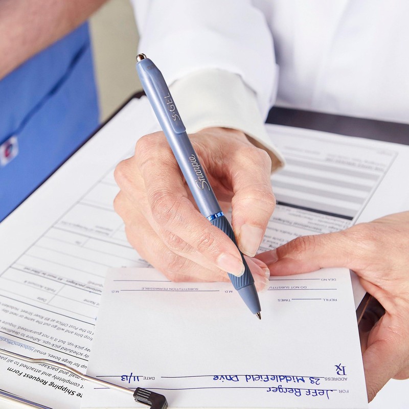 Sharpie S-Gel Pen, White Barrel, Medium Point, 0.7mm Black Ink