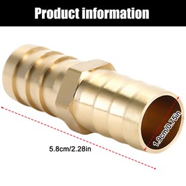 19mm Brass Barb Hose Fitting Straight Connector Adaptor for Air Water Gas Oil