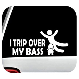 Bluegrass Decals I Trip Over My Bass Basset Hound Decal Sticker for Car Window BG2078
