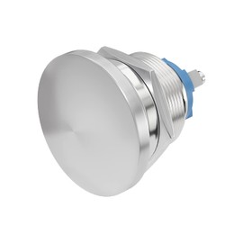 STARELO 22mm Momentary Push Button Switch Mushroom Head,Stainless Steel Metal IP65 Waterproof 2Pin SPST 1NO 5A 250V AC 12V 24V 36V DC 7/8'' Mouting Domed Screw Terminal （Sliver.