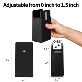 Ezprotekt Adjustable Bed and Furniture Risers with Screw Clamp, 4 Inch Heavy Duty Sofa Tables Chair Risers, fit Square/Round Chair Leg Diameter from 0''–1.5'', Supports 20,000 lbs (Black, 4 Pack)