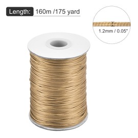 sourcing map Waxed Cord 1.2mm Waxed Polyester Cord 175 Yard Wax String for Bracelet Making,Necklaces, Beading,Jewelry Making and DIY Crafts(Khaki)