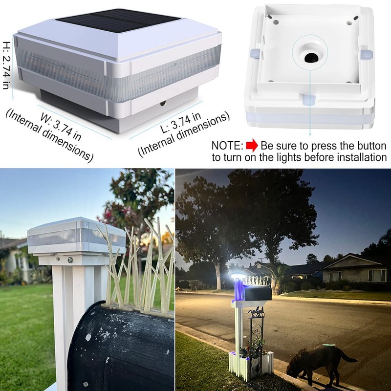 FVTLED Solar Outdoor Post Cap Lights, Solar Post Light Fits