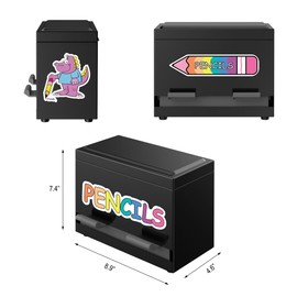 Stainless Steel Pencil Dispenser for Classroom-Pencil Dispenser Holder for Home Office/Teachers Includes 4 Removable Stickers and 2 Pencil Sharpeners