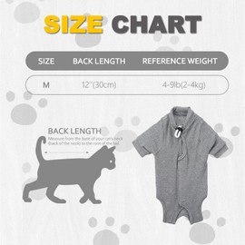 Cat Surgery Recovery Suit for Female Anti-Licking Pet Surgical Recovery Pajama Suit Cat Recovery Suit Female Cat Onesie for Cats After Surgery Abdominal Wounds Cone E-Collar Alternative, Grey