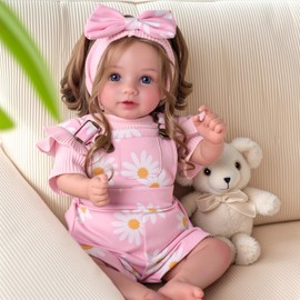BABESIDE Reborn Baby Dolls, 20Inch Soft Cloth Body Realistic Baby Doll w/Brown Hair and Blue Eyes Reborn Toddler Doll for Girls Real Life Baby Dolls Perfect for Kids Ages 3+, Playtime and Collection
