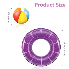 3 Pack Swim Rings Pool Inflatables for Kids Adults, Xndryan Fruit Pool Floats with 16 Inch Beach Ball, Kids Swimming Ring Pool Rubber Rings Inflatable Swimming Pool Floats