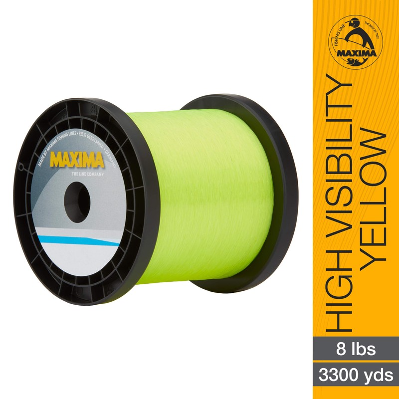Maxima Fishing Line Service Spools, High Visibility Yellow, 8-Pound/3300-Yard