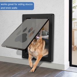 CEESC Large Dog Door for Wall, Weatherproof Pet Door for Cats and Dogs Up to 100 lb, Durable, Telescoping Tunnel, Snap-in Closing Panel Included (Large)