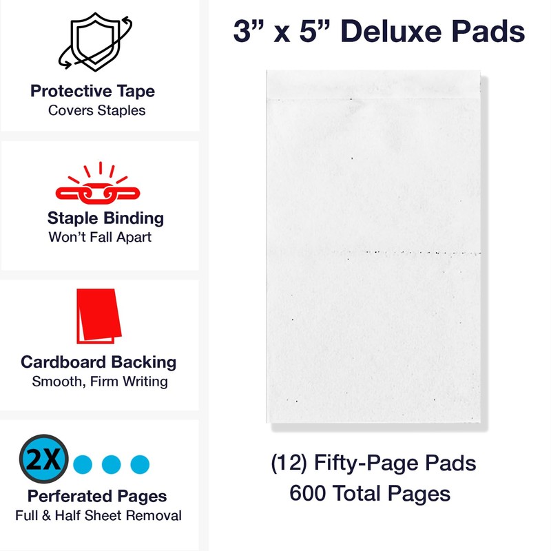 Waiter Wallet Note Pads 3" x 5" | 12 pack